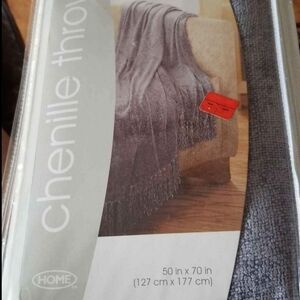 New Chenille Throw, Marine Blue